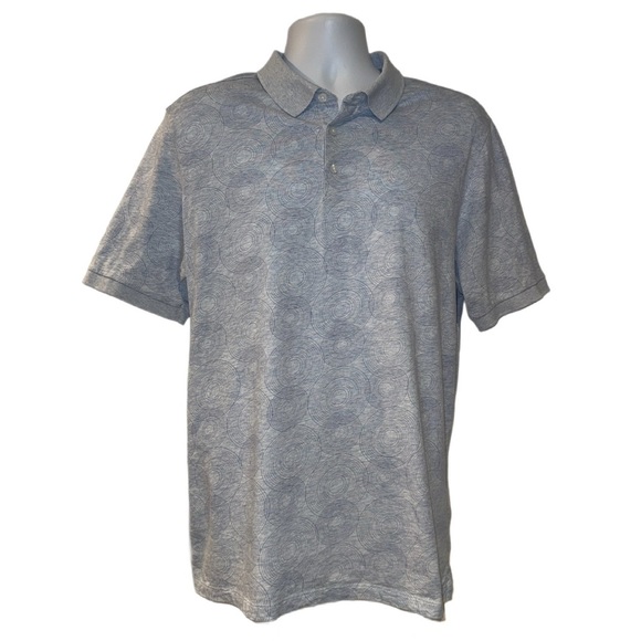 Robert Barakett Other - Robert Barakett Polo Shirt Men’s XL Gray Blue Circle Print 100% Cotton